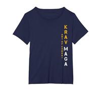 Krav Maga Fighter Arti Marziali Fan Training Combattimento Maglietta, Donna Plus-Size, Navy, 6X