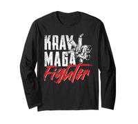 Krav Maga Fighter Warrior Arti Marziali Coaching Maglia a Manica