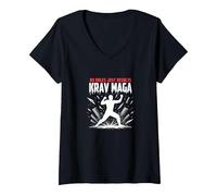 Krav Maga: Nessuna Regola Risultati Solo Potente autodifesa Maglietta con Collo a V, Donna, Nero, XL