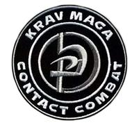 Krav MAGA - Toppa ricamata con scritta in lingua inglese "Contact Combat" (3,5 pollici) da stirare e cucire su badge israeliano per arti marziali