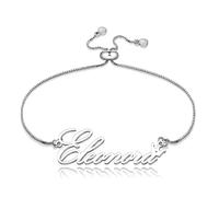 Kraven Bracciale Donna con Nome Bracciali Gioielli con Nome Iniziale Ciondolo Acciaio Personalizzate inciso Regolabile Regali di Natale per Donne Ragazze Adolescenti Figlia (Eleonora2)