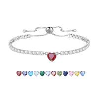 Kraven Bracciale Donna Pandora Regalo Laurea Bracciali Tennis con Cuore e Sparkle Zircone Bracciale Regolabile per Donne Ragazze (Luglio)