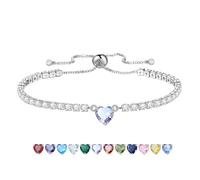 Kraven Bracciale Pandora Donna Bracciali Tennis con Cuore e Sparkle Zircone Bracciale Regolabile Regalo Laurea Compleanno per Donne Ragazze (Giugno)