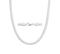 Kraven Collana a maglia barbazzale in argento 925, 5 mm, 6 mm, catena a maglia cubana per uomini, robusta non sbiadita, da uomo, senza ciondolo, 16/18/20/22/24 pollici, 60 cm, Metallo, Nessuna pietra