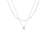 Kraven Collane a castello per donna e ragazza, collana con ciondolo lettera dalla A alla Z, collana con ciondolo iniziale piccolo monogramma personalizzato in argento per donna gioielli alla moda