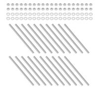 Kravonix Set da 25 aste completamente filettate M3 x 60 mm, in acciaio inox, con dadi e rondelle piatte, set di borchie metriche per morsetti, bulloni a U e ganci