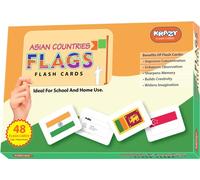 Krazy - Carte educative per bambini, design con bandiere dei paesi asiatici, materiale didattico, giocattoli di carte da gioco, gioco da tavolo per bambini, multicolore (set da 1)