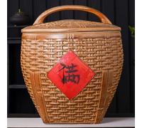 KRCFFPWXI Traditional Style Ceramic Canister, Food Storage Containers | Airtight Ceramic Rice Storage Jar with Lid, Chinoiserie Decorative Grain Dispenser for Rice, Grains, Dry Snacks(A,10kg/22lb)