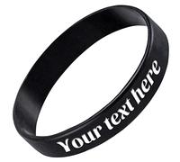 Krcooky Bracciale in Gomma Personalizzato 1/10/30/50/100 ct Braccialetti in Silicone Personalizzabili Inciso per Motivazione, Eventi, Regali, Promozioni, Feste, Consapevolezza, Adult/8“, Gomma