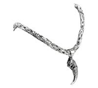 KREATIONS Collana bizantina da uomo con ciondolo a testa di lupo massiccia, Klein, Metallo non prezioso, Nessuna pietra preziosa