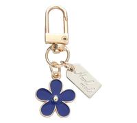 KREATIONS Piccolo smalto margherita fiore portachiavi, Portachiavi a forma di margherita blu reale, S