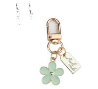KREATIONS Piccolo smalto margherita fiore portachiavi, Verde Chiaro - Portachiavi Margherita, S