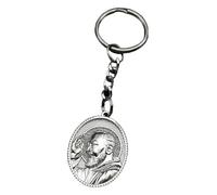 KREATIONS Portachiavi 3D con medaglia Padre Pio oro, Argento A., S
