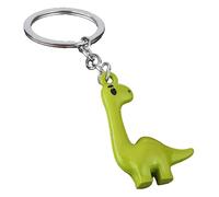 KREATIONS Portachiavi a forma di dinosauro colorato, con collo lungo, verde, S