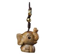 KREATIONS Portachiavi a forma di elefante in legno di sandalo fai da te, 1 pezzo-bianco, S