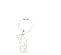 KREATIONS Portachiavi a forma di gatto personalizzato in acciaio inox, destra, S