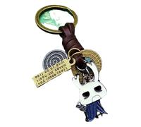 KREATIONS Portachiavi cavaliere, chiodo osseo, re pallido, figura, portachiavi, 10-argento, S