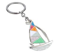 KREATIONS Portachiavi colorato smaltato barca a vela, a colori, S