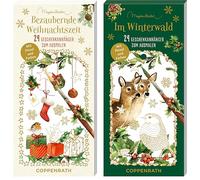 Kreativ-Adventskalender - Im Winterwald / Bezaubernde Weihnachtszeit: 24 Geschenkanhänger zum Ausmalen - Mit Pinsel und Farben