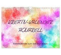 Kreativ-Kalender Aquarell. Bastelkalender zum Selbstgestalten (Wandkalender 2026 DIN A4 quer), CALVENDO Monatskalender: Lebensfreude-Aquarelle für kreative Menschen!