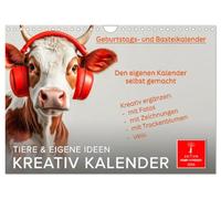 Kreativ Kalender - Tiere & eigene Ideen (Wandkalender 2026 DIN A4 quer), CALVENDO Monatskalender: Einfallsreich und fantasievoll Originelles schaffen