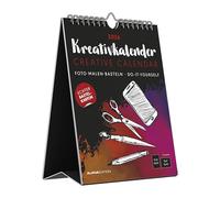 Kreativ-Kalender Tischaufsteller hoch schwarz 2026 - 16 x 20 - Foto, Malen, Basteln A4 - datiert - Kreativkalender - Foto-Kalender - Alpha Edition: Bastelpapier schwarz