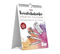 Kreativ-Kalender Tischaufsteller hoch weiß 2026 - 16 x 20 - Foto, Malen, Basteln A4 - datiert - Kreativkalender - Foto-Kalender - Alpha Edition