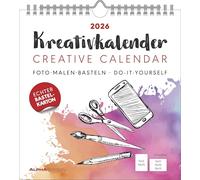 Kreativ-Kalender weiß 2026 - 21x22 cm - Foto, Malen, Basteln - datiert - Kreativkalender - Foto-Kalender - Alpha Edition: Do it yourself calendar