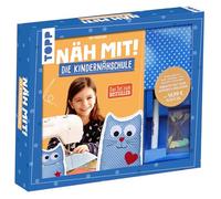Kreativ-Set: Näh mit! Die Kindernähschule: Buch (48 S., DIN A5, Softcover), Vorlagen, Urkunde Nähmaschinenführerschein, Stoff für ein Modell, Filz, Stecknadeln, Textilstift