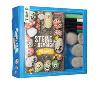 Kreativ-Set Steine bemalen für Kinder (Buch + Material): Buch mit Anleitungen und Material für 4 bemalte Steine. Mit Nachtleuchtfarbe