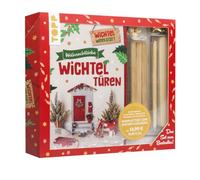 Kreativ-Set Weihnachtliche Wichteltüren. Anleitungsbuch + Material. Set zum Buch: Komplettes Bastelset mit Bastelbogen, Holzspatel, Holzperlen, Pappe, Schleifpapier, Fußspuren-Schablone