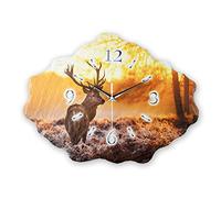 Kreative Feder Orologio da parete di design in pietra (cemento) con movimento silenzioso, cervo (silenzioso)