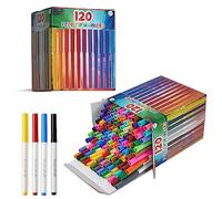 KreativeKraft Colori per Bambini - Pennarelli Punta Grossa Box con 120 Colori a Spirito Set Pennarelli di Colori Lavabili Assortiti per Disegnare e Colorare - dai 3 Anni