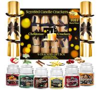 KreativeKraft Crackers di Natale, Senza Pop, 6 Pacco da Cracker Natalizi, Riempito con Candele Profumate in Un Barattolo, Decorazioni Natalizie