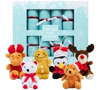 KreativeKraft Crackers Natalizi 6 Pacco Xmas Crackers con Peluche, Regalo Bambini