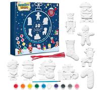 KreativeKraft Dipingi il Tuo Decorazioni Natalizie Set - Kit Pittura Bambini (Set da 10)