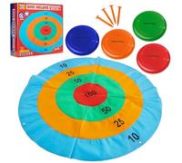 KreativeKraft Giochi da Esterno per Bambini Giardino Giochi per Feste Bambini Adulti Gioco Cucchiaio e Uovo Corsa Sacchi Lancio Degli Anelli (Lancio del Disco)