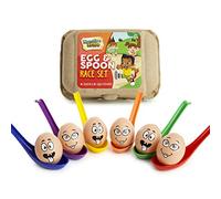 KreativeKraft Gioco Cucchiaio e Uovo Giochi da Esterno per Bambini Kit 6 Cucchiai 6 Uova