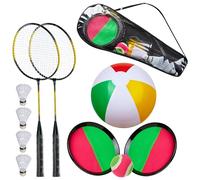 KreativeKraft Set di Giochi Estivi per la Spiaggia - Volley, Badminton e Palle Adesive, Divertimento Assicurato