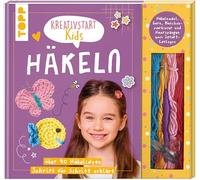 Kreativstart Kids Häkeln. Anleitungsbuch und Material: über 40 Häkelideen Schritt für Schritt erklärt. Häkelnadel, Garn, Haarspangen und Maschenmarkierer zum Sofort-Loslegen