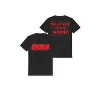 Kreator Krushers of The World Logo Uomo T-Shirt Nero 100% Cotone Regular