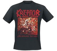 Kreator Pleasure To Kill Uomo T-Shirt Nero 100% Cotone Regular