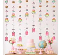 Kreatwow 8 striscioni da appendere a tema viaggio rosa decorazioni per feste a tema viaggio Let The Adventure Begin Bon Voyage Decor Around The World Adventure Birthday Wedding Addio Pensionamento