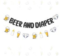 Kreatwow Decorazione per feste di birra e pannolini, banner per birra, pannolini, ghirlanda per bambini, sospensione per bambini, in preparazione per decorazioni per la celebrazione della gravidanza
