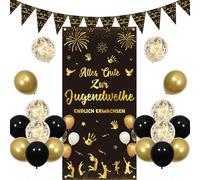 Kreatwow Decorazione per la consacrazione giovanile nera tutto il meglio per la consacrazione della gioventù banner per porta felice Jugendweihe ghirlanda portico banner finalmente cresciuto