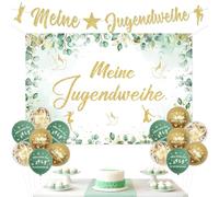 Kreatwow Decorazioni per consacrazione giovanile My Youth Consacration Banner Finally an Adult Background Banner Finalmente un adulto Decorazioni per feste Palloncini verdi per giovani ragazze