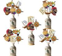 Kreatwow Decorazioni per feste greche, 24 pezzi, bastoncini centrotavola a tema Grecia, decorazioni per la tavola con mitologia greca, decorazione per feste in Grecia antica, decorazione per feste di