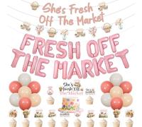 Kreatwow Farmer Market Decorazione per doccia nuziale She's Fresh Off The Market Palloncino Banner Fiore di campo Ghirlanda per doccia nuziale Topper per torta Agricoltore Coltivato localmente