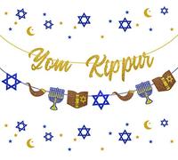 Kreatwow Yom Kippur Banner Decorazione Capodanno ebraico Rosh Hashanah Decorazioni per Feste Partito Bandiera espiazione ebraica Ghirlanda ebraica di Capodanno