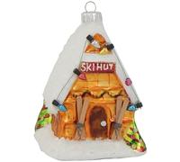 Krebs Glas Lauscha Casetta da sci multicolore 11 cm, decorazione in vetro soffiato, dipinta a mano